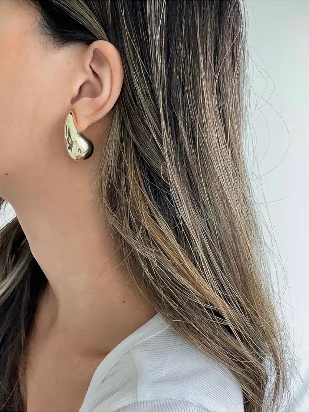 Elegant Gold Organic Hoop Earrings - Women's Jewelry